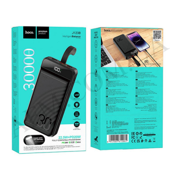 Внешний аккумулятор (Power Bank) Hoco J123B 22.5W + PD20W (30000 mAh) чёрный