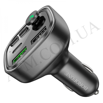 FM модулятор Borofone BC48 2USB/ Type-C + MicroSD QC3.0 18W чорний