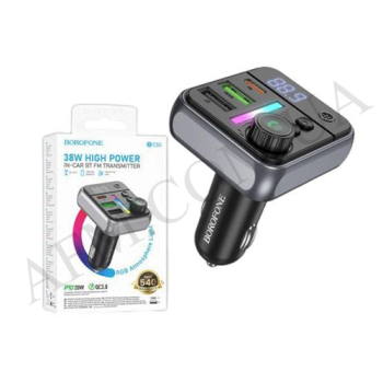 FM модулятор Borofone BC50 PD20W + QC3.0 чёрный