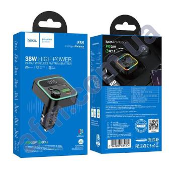 FM модулятор Hoco E85 38W PD20W + QC3.0 чёрный