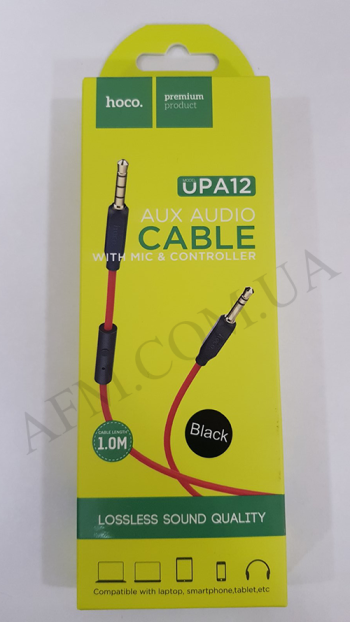 Кабель AUX Hoco UPA12 Audio + микрофон 1м чёрный