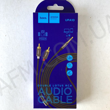 Кабель AUX Hoco UPA10 Lotus Double RCA Audio 3.5 mm 1, 5м серый