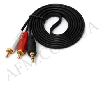 Кабель AUX 2 RCA (тюльпан) на Jack 3.5mm 1, 5м 2 pin