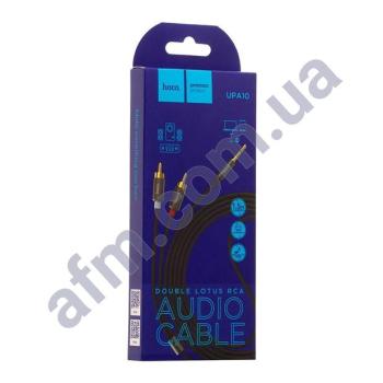 Кабель AUX Hoco UPA10 Lotus Double RCA Audio 3.5 mm 1, 5м сірий