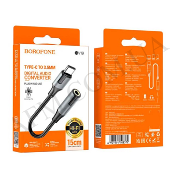Переходник Borofone BV19 Type C на 3.5 чёрный