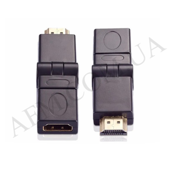 Переходник HDMI-HDMI поворотный 180гр чёрный
