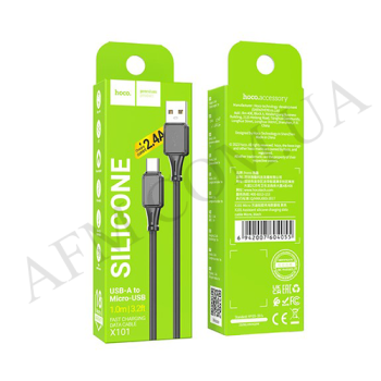 USB кабель Hoco X101 silicone Micro USB (1000mm) чорний
