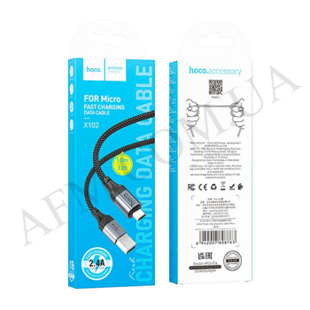USB кабель Hoco X102 Micro USB (1000mm) чорний