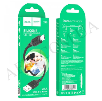 USB кабель Hoco X90 Micro USB (1000mm) чорний