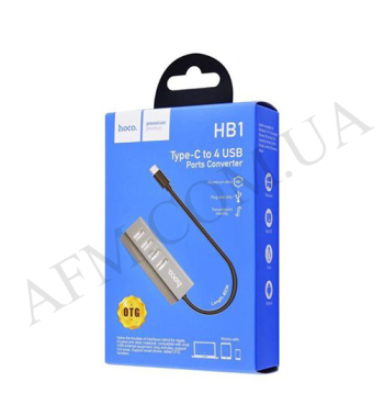 USB HUB Hoco HB1 4USB сірий