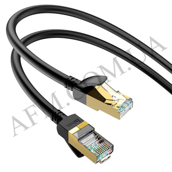 Кабель интернет LAN (RJ45) Hoco US02 (1GB=128M/ s 3м) чорний