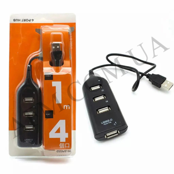 USB HUB на 4 USB порту 2.0 (F) чорний