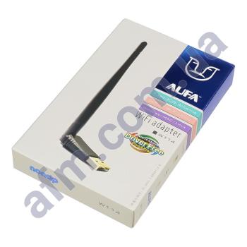 Wi-fi адаптер Alfa W114 USB 150Mbps IPTV/ DVR Resiver 3DBi чорний