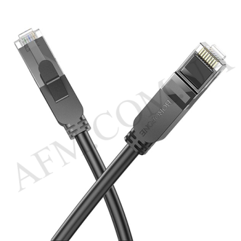 Кабель интернет LAN (RJ45) Borofone BUS01 1м Category 6 Gigabit чорний
