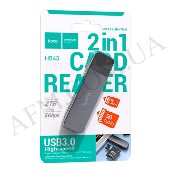 USB Card-reader Hoco HB45 USB3.0 SD+MicroSD сірий