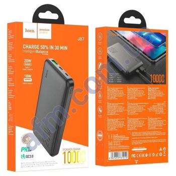 Зовнішній акумулятор (Power Bank) Hoco J87 PD20W + QC3.0 (10000 mAh) чорний