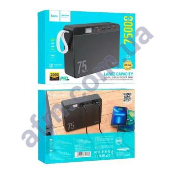 Внешний аккумулятор (Power Bank) Hoco J94 PD20W + QC3.0 22.5W (75000 mAh) чёрный