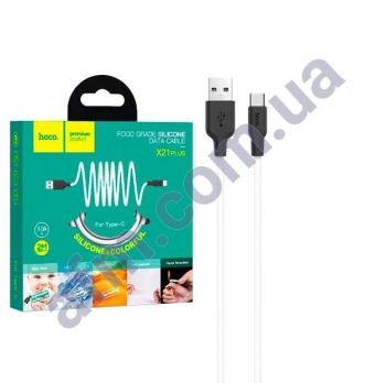 USB кабель Hoco X21 Plus Type-C 3A (2000mm) чёрно-білий