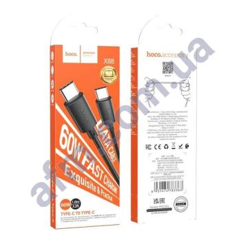 USB кабель Hoco X88 Type-C to Type-C 60W (1000mm) чорний