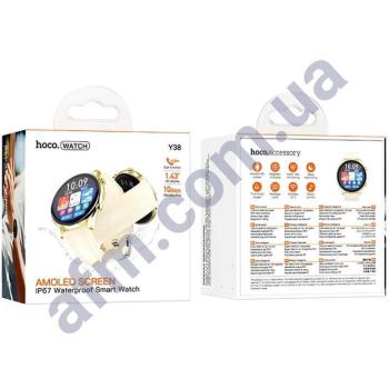Смарт-часы Hoco Y38 Amoled золотые