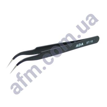 Пинцет изогнутый Aida 7-SA ESD (ST-15) чёрный,  антистатическое покрытие