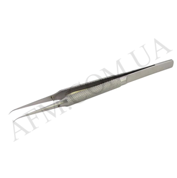 Пінцет в футляре титановый Aida AD-116-15 вигнутий з рифлёными ручками