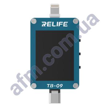 Тестер разъёмов питания Relife TB-09 Type-C/ Lightning с ЖК дисплеем и встроенным АКБ