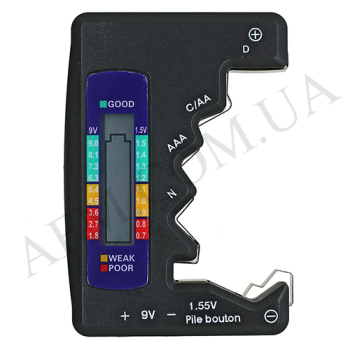 Тестер батарей та акумуляторів з индикаторной шкалой (1.5V/ 9V)