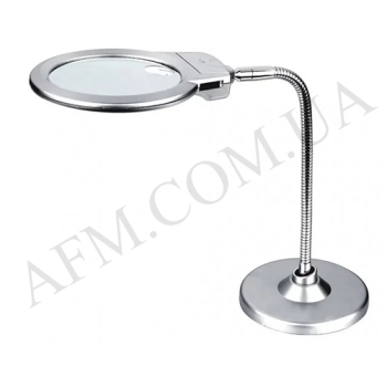 Лупа подвійна на гнучкою нозі з підставкою MG4B-7 з LED-подсветкой (большая лупа d=125 мм,  2x