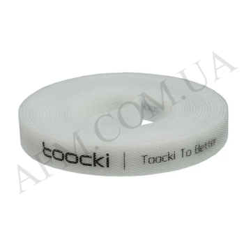 Кабельный органайзер Toocki для стяжки проводов з липучкой 10мм * 3м білий