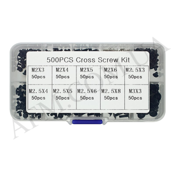 Набір гвинтів 500 шт для ноутбуков та дрібної техніки в пластиковом боксе