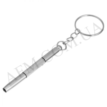 Брелок-отвёртка 3 в 1 (+1.2/ -1.5/ hexagon M2.5) для ремонту очков,  телефонів та другой дрібної техн