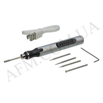 Бормашина аккумуляторная Aida E-108 (набор насадок для гравировки, шлифовки, полировки)