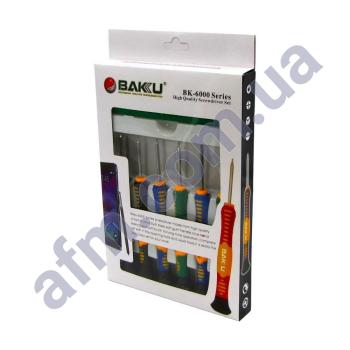 Набір інструментів Baku BK-6000-E(отвёртки:Т2, Т4, Т5, Т6, "звезда0.8,  крест1.2, 2-х стор.лоп., скальп