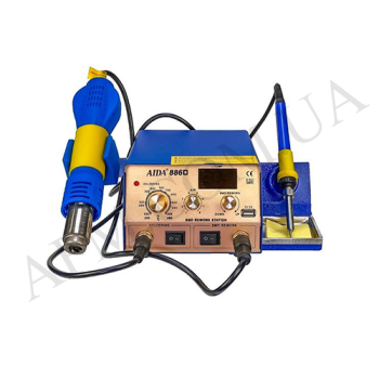 Паяльна станція Aida 886D,  фен з цифровий индикацией,  паяльник з аналоговий регулюванням t