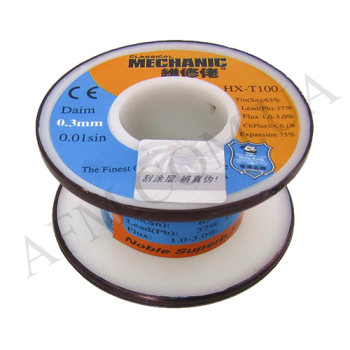 Припій дротяний Mechanic HX-T100 0, 3 мм,  55 гр,  Sn 63% ,  Pb 37%