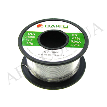 Припій дротяний BAKU BK-5006 (0.6m,  Sn 63%,  Pb 35.1% rma 1.9% )