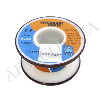 Припій дротяний Mechanic HX-T100 0, 2 мм,  55 гр,  Sn 63% ,  Pb 37%