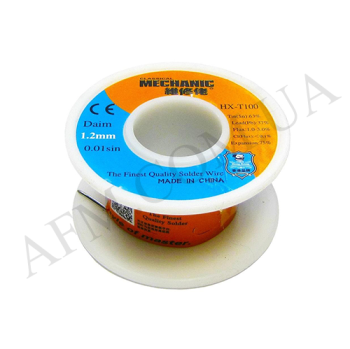Припій дротяний Mechanic HX-T100 1, 2 мм,  55 гр,  Sn 63% ,  Pb 37%