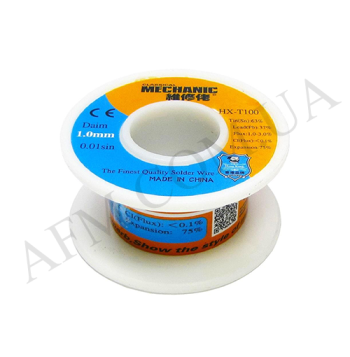 Припій дротяний Mechanic HX-T100 1, 0 мм,  55 гр,  Sn 63% ,  Pb 37%