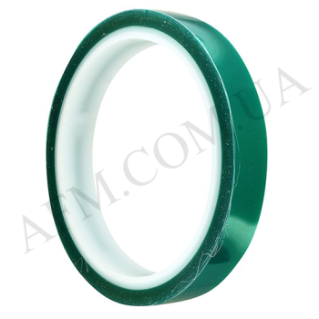 Термостойкий скотч каптоновый,  зелений 15мм (max t 250 гр)