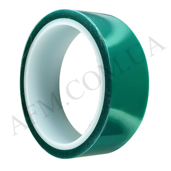 Термостойкий скотч каптоновый,  зелений 30мм (max t 250 гр)