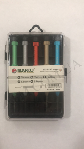 Набір викруток Baku BK-5530 (отвёртки:T4, T5, T6+1.5, *0.8)