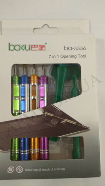 Набор инструментов Baku BA-3336-A (отвёртки Y0.6,  +1.5,  пенталоб 0.8,  Pinhead +2.5, 2лопатки)