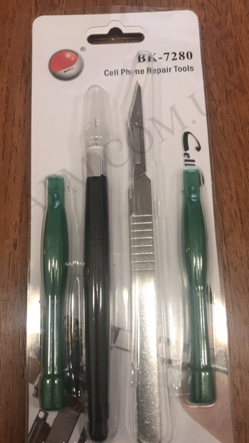 Набор инструментов Baku BK-7280-D (скальпель, шпателёк,  две лопатки для разборки корпусов)