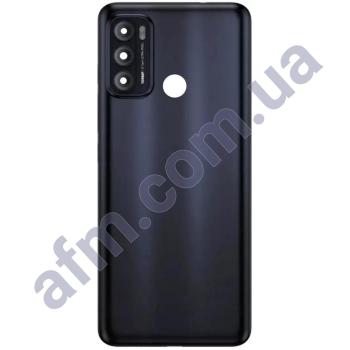 Задняя крышка Motorola XT2135 Moto G60 чёрная Moonless Black+ стекло камеры