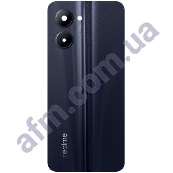 Задняя крышка Realme C33 2023 чёрная Night Sea + стекло камеры