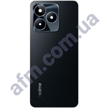Задняя крышка Realme C53 чёрная Midhty Black + стекло камеры