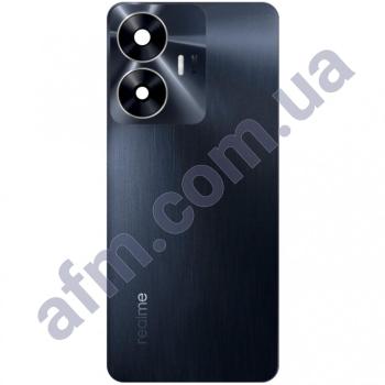 Задняя крышка Realme C55 чёрная Rainy Night + стекло камеры