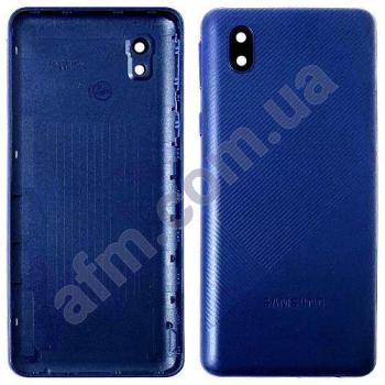 Задняя крышка Samsung A013 Galaxy A01 Core синяя Blue + стекло камеры!